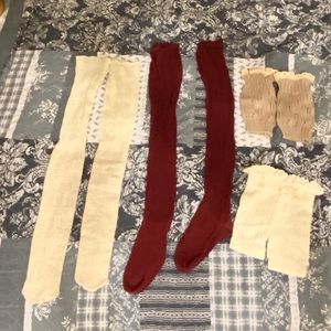 Lot of over the knee boot socks and boot cuffs
